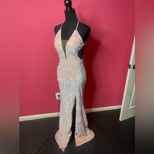 Pink sparking special occasion dress